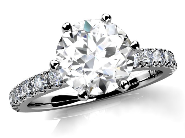 AH Knights Round Brilliant Diamond Ring in Platinum 950 AU